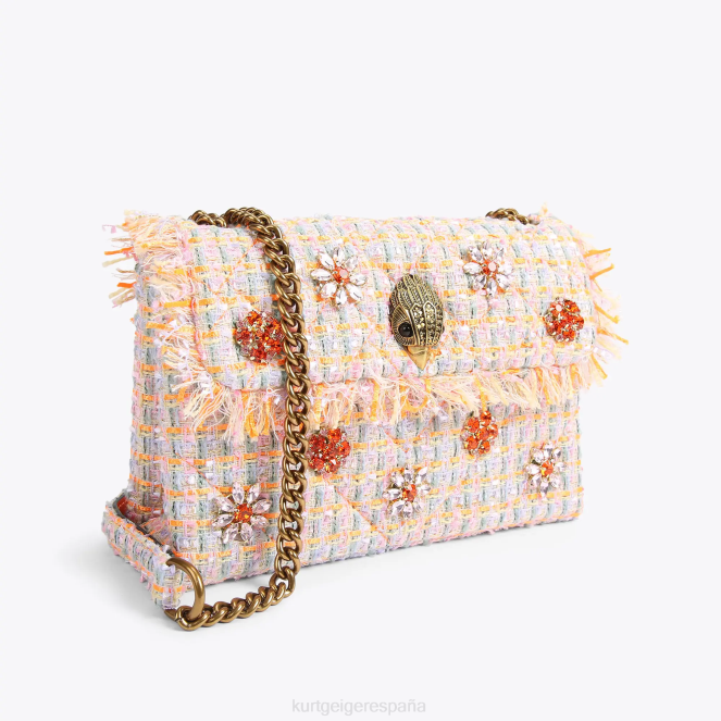 Kurt Geiger mujer bolso kensington mediano de tweed londinense 2LPR11 | bolsas naranja